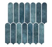 Commomy Crédence Adhésive Cuisine 10 Pièces - Sticker Carrelage Mural 30x30cm, Imperméable, Autocollant Rénovation Décoration Salle de Bain, Mat Bleu Nuit, Sans Perçage