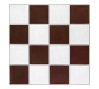 Commomy Credence Adhesive pour Cuisine Salle de Bain, 10 Pièces, Carreaux Muraux Rouge et blanc, Carrelage Adhesif Mural Cuisine Salle de Bain, PVC Crédence Adhésive, 30 x 30 cm