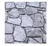 Commomy Panneaux Muraux 3D Effet Pierre Brique Autocollant, 10 Pièces, Papier Peint Brique Auto Adhesif Mural 3D, 30 x 30 cm, PVC Revêtement Mural Imperméable pour Salon Cuisine Cheminée Chambre