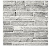 Commomy Panneaux Muraux 3D Effet Pierre Brique Autocollant, 10 Pièces, Papier Peint Brique Auto Adhesif Mural 3D, 30 x 30 cm, PVC Revêtement Mural Imperméable pour Salon Cuisine Cheminée Chambre