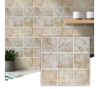 Commomy Panneaux Muraux 3D Effet Pierre Brique Autocollant, 10 Pièces, Papier Peint Brique Auto Adhesif Mural 3D, 30 x 30 cm, PVC Revêtement Mural Imperméable pour Salon Cuisine Cheminée Chambre