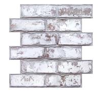 Commomy Panneaux Muraux 3D Fausse Brique Murale, Panneau Mural Décoratif Revêtement Mural, 10 Pièces, 30x30 cm, Dalle PVC Adhesive Murale Pour Salon Chambre à Coucher Cuisine Décoration Intérieure