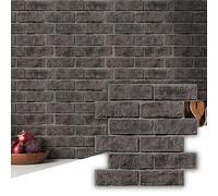 Commomy Panneaux Muraux 3D Imitation Brique, 10 Pièces, Dalle PVC Adhesive Murale Papier Peint 3D Autocollant à Effet Pierre, 30 × 30 cm, Panneau Mural Décoratif Revêtement Mural