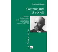 Communauté et société Catégories fondamentales de la sociologie pure - Sylvie Mesure - Puf - broché - Essai