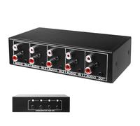 Communiateur audio 4 en 1 - Commutateur 3,5 mm Aux + RCA L/R - Boîte de sélection audio vidéo pour casque, phono, haut-parleur