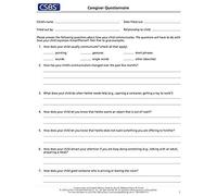 Communication And Symbolic Behavior Scales (Csbs), Normed Edition, Record Forms And Caregiver Questionnaires