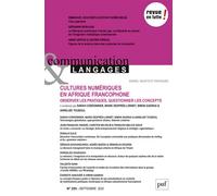 Communication et langages, 2020-3 (n° 205) Cultures numériques en Afrique francophone - Collectif - Puf - broché - Revue