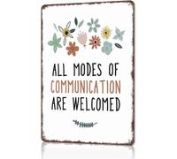 Communication Is Welcome Here Aluminum Wall Decor 8 X 12 in