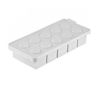 Communiqué de presse Bac à Glaçons Lot de 2, White RECTANGLE | Plateaux de portion de congélateur avec couvercle, stockage couvert pour la préparation de repas en purée de