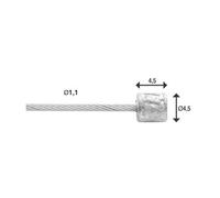 Communiquez le câble intérieur 4000 mm en acier inoxydable lisse Ø1,1 mm Shimano / Sram N-Nippel (sur carte)