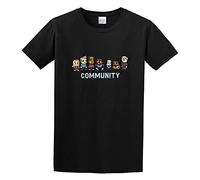 Community 8 Bit T-Shirt Man's Fashion Black Unisex Tees L