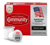 Community Coffee American Classic - Lot de 12 dosettes de café à torréfaction moyenne, compatibles avec les machines à café Keurig 2.0 K-Cup, 12 unités