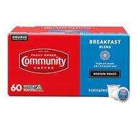Community Coffee Breakfast Blend Boîte de 60 dosettes de café torréfiées moyennement compatibles avec Keurig 2.0 K-Cup Brauern