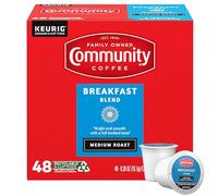 Community Coffee Breakfast Blend Lot de 48 dosettes Keurig K-Cup à torréfaction moyenne