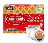 Community Coffee Lot de 10 capsules de café saveur glacée à la vanille, compatibles avec les brasseurs Keurig 2.0
