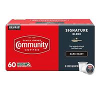 Community Coffee Signature Blend Boîte de 60 dosettes de café torréfiées foncées compatibles avec Keurig 2.0 K Cup Brauern
