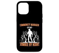 Community Manager par Day Zombie par Night Funny Halloween Coque pour iPhone 12/12 Pro
