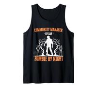Community Manager par Day Zombie par Night Funny Halloween Débardeur