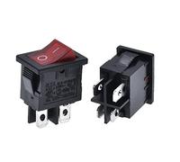 Commutateur 10PCS CD1 Rocer 4 broches 2 fichiers avec indicateur LED rouge 21x15mm Marche/Arrêt 10A250VAC de commande d'alimentation