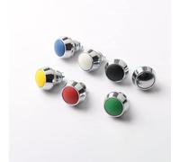 Commutateur 12mm Interrupteur à bouton en métal - Petit miniature Étanche rond réinitialisation automatique Bouton d'alimentation Rouge, Vert et B(Nero,Welding feet)