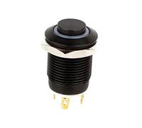 Commutateur 12mm Momentané Angel Eye Anneau Led Illuminé Étanche Lumière Anodisé Bouton-poussoir(High head-Black housing)