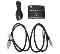 Commutateur 2 voies de type C, commutateur USB C bidirectionnel 8K 40 Gbit/s avec câble détachable pour ordinateur portable, tablette, smartphone, partage de moniteur, indicateur