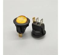 Commutateur 20mm CD1 Led 20A 12V Lumière Interrupteur De Voiture Bouton Allumer/Éteindre 3pin Rond Rocer(Giallo,12V)
