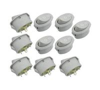 Commutateur 22x13mm AC 3A/6A 250V 4 Terminal SPDT On-Off-On Ovale Rocer Switch 10 Pcs