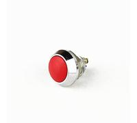 Commutateur 2PIN 12mm Métal Boutons-poussoirs à réinitialisation automatique Interrupteur de porte en acier inoxydable aluminium étanche(Copper nickel plated-pcb type,Rosso)