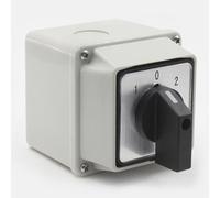 Commutateur 32 A avec boîte extérieure étanche, sélecteur universel à cames rotatives pour convertir les circuits de commande (3 positions, 8 bornes)