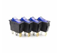 Commutateur 4 Pcs Rocer Switch LED Lights 220V/12V Control Boutons et Lumières(4Psc blue,220V)