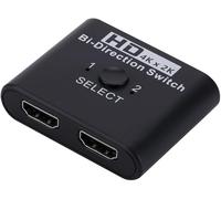 Commutateur 4K HDMI bidirectionnel 4K, 2 x 1/1 x 2 HDMI 2.0, amplificateur de signal, conversion multi-écrans pour écran LCD, lecteur DVD, PS4, Xbox, appareil photo numérique
