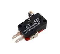 Commutateur 5pcs V-155-1C25 Interrupteur à pointe, interrupteur de fin course, poignée courte, rouleau, argentée