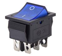 Commutateur, 6 Pins Haute Température Résistance KCD4 Interrupteur à bascule Bleu Pour Électroménager Distributeur D'eau Réfrigérateurs Bouilloire