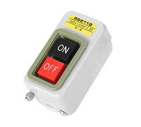 Commutateur à Bouton Poussoir Boîtier de Commande d'arrêt de Démarrage étanche AC 220V/380V Autobloquant Marche OFF/ON Bouton Poussoir D'alimentation Interrupteur Démarrage Avec Boucle