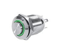 Commutateur à Bouton-Poussoir, Keenso 12mm Interrupteur d'Alimentation de Puissance de la Voiture LED Momentané Etanche(Green)