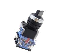 Commutateur à manette Monolever Interrupteur rotatif à bouton-poussoir argenté, 22 mm, 2/3 positions, LA38-11X2, 20X3, verrouillage momentané, 1 NF/1 NO(Blue,Self-Locking)