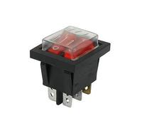 Commutateur AC 250V 16A 6pin Red Light Double SPST On/Off Rocer Switch 2 en 1