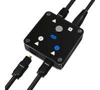 Commutateur Audio Optique 2 en 1 Sortie, Switch Toslink Automatique | Idéal pour PS5 & Soundbar. Commutation auto 0,3s sans télécommande. Supporte Dolby 5.1. (Ceci n'est pas un répartiteur).
