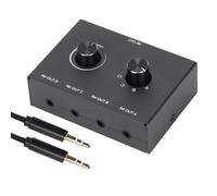 Commutateur audio stéréo 3,5 mm, sélecteur manuel audio stéréo 3,5 mm avec bouton 4 canaux, bonne qualité.