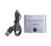 Commutateur bidirectionnel USB C pour 2 moniteurs PD100 W Charge haute vitesse 10 Gbit/s Transmission de données