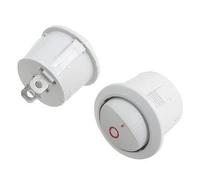 Commutateur Blanc 6A/250V AC 2 Broches SPST On Off Forme Ronde Rocer Pcs
