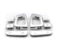 Commutateur Bouton volant Compatible Avec Benz W213 2016 2017 2018 Conduite À Droite Cache-boutons De Commande Du Volume Au Volant Gauche/droite 0999056400(RHD-Sliver One Set)