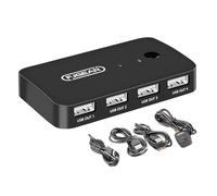 Commutateur clavier et souris - Hub de boîte de commutateur périphérique USB à 4 ports | Sélecteur de commutateur avec 2 câbles USB 2.0 pour souris, clavier, scanner, imprimante, PC, ordinateur
