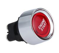 commutateur d'allumage Interrupteur d'allumage de moteur voiture 12 V 50 A 3 broches SPST sans clé, bouton-poussoir démarrage ON/OFF(Red)