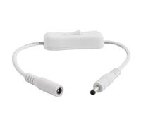 Commutateur DC 12V interrupteur ON Off Inline femelle mâle câble d'alimentation lumière 5.5mm X 2.1mm 304 for LED bandes lampes lumières(White DC Switch,1PCS)