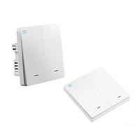 Commutateur de commande à distance sans fil, panneau mural RF 433 MHz pour lampe LED, portée de 20 m, PC ignifuge, rétrofit unique (2 GANG)