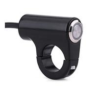 Commutateur de Commande de Guidon, Keenso Interrupteur de Guidon de Moto 7/8"22mm Bouton-poussoir en Alliage d'Aluminium Interrupteur à Bascule Universel(A)