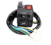 Commutateur de commande de moto noir et rouge pour guidon de 22 mm, y compris phare de faisceau de loin, clignotants et bouton de démarrage