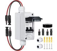 Commutateur de déconnexion pour panneaux solaires, DC 400 V 2 pôles, boîtier de disjoncteur IP65 pour extérieur étanche pour camping-cars (20 A)